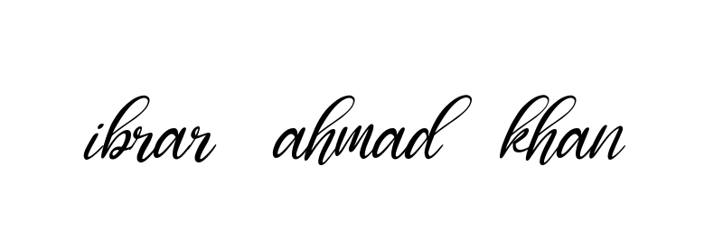 Ibrar-ahmad-khan signature