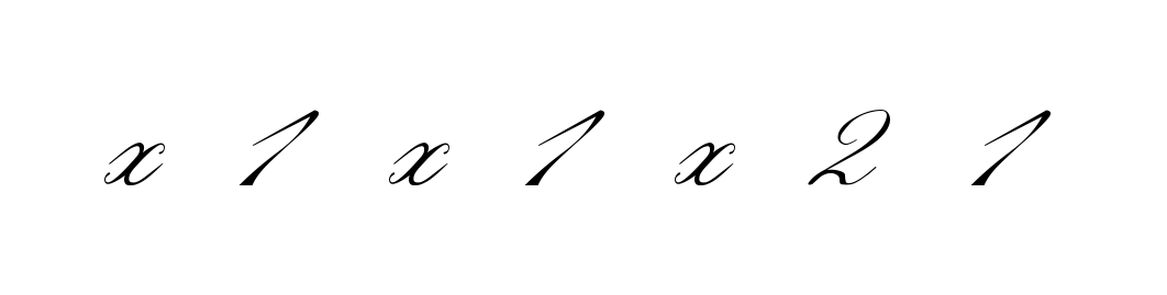 X-1-x-1-x-2-1 signature